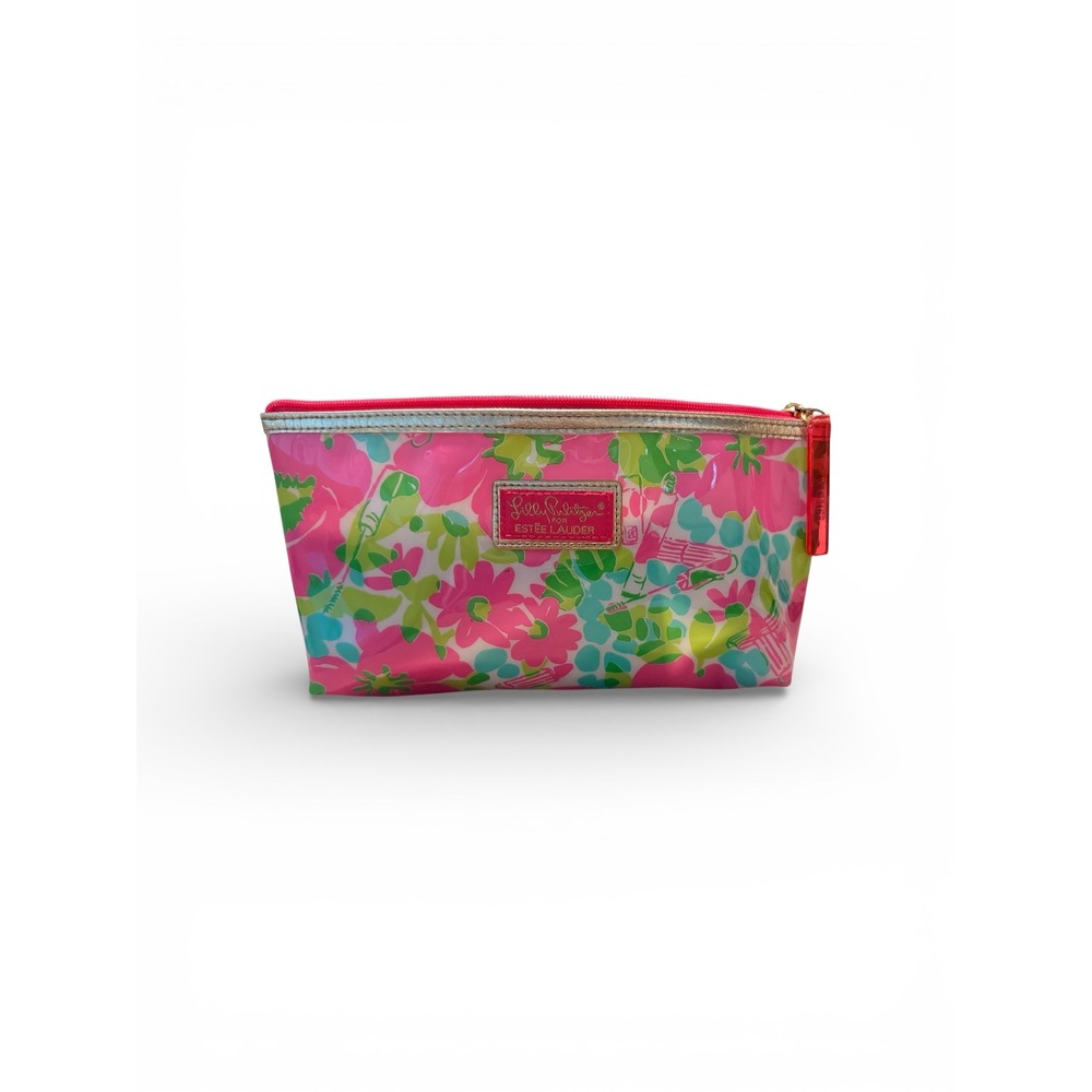 Lilly Pulitzer For Estee Lauder Pink Floral Make Up Bag